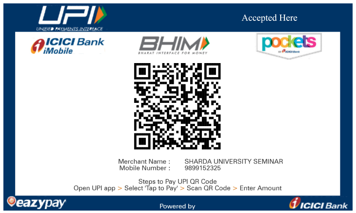 QR Code for Paying Registration Ammount through UPI